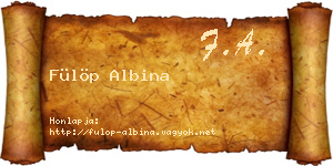 Fülöp Albina névjegykártya